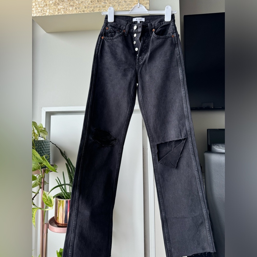 Black RE/DONE Straight-Leg Jeans